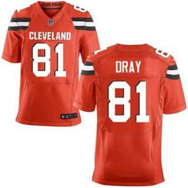 Cleveland Browns 81 Jim Dray Orange Alternate 2015 NFL Nike Elite Jersey