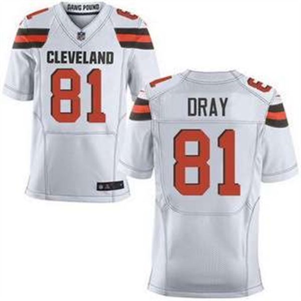 Cleveland Browns 81 Jim Dray White Road 2015 NFL Nike Elite Jersey 1