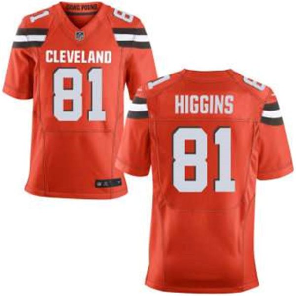 Cleveland Browns 81 Rashard Higgins Orange Stitched NFL Elite Jersey 1