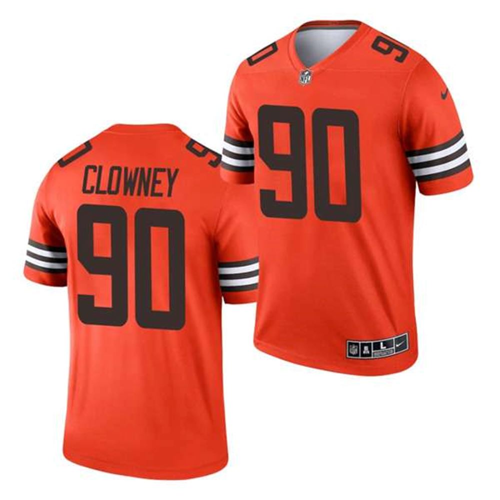 Cleveland Browns #90 Jadeveon Clowney Orange 2021 Inverted Legend Jersey