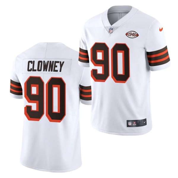 Cleveland Browns 90 Jadeveon Clowney White 1946 Collection Vapor Stitched Football Jersey 1