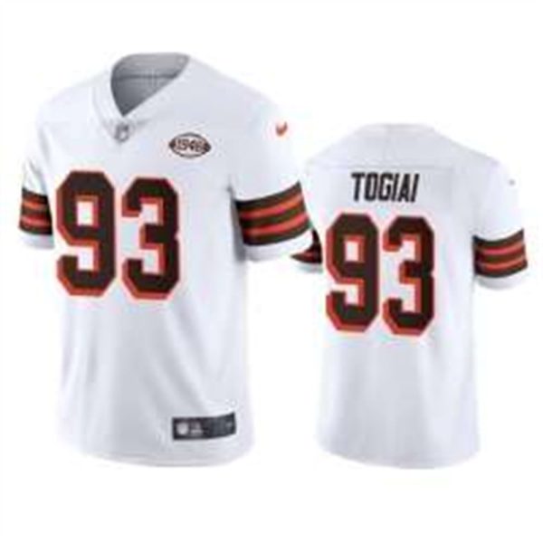 Cleveland Browns 93 Tommy Togiai Nike 1946 Collection Alternate Vapor Limited NFL Jersey White 1