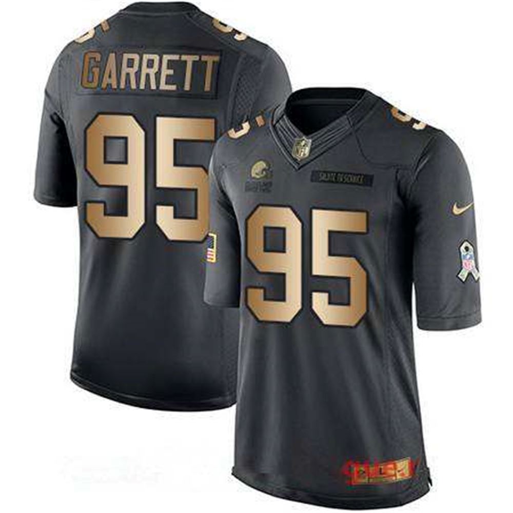 Cleveland Browns #95 Myles Garrett Anthracite Gold 2016 Salute To Service Stitched NFL  Limited Jersey