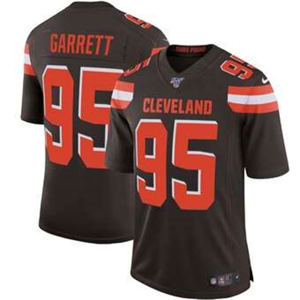 Cleveland Browns #95 Myles Garrett Brown 2019 100th Season Vapor Untouchable Limited Stitched NFL Jersey