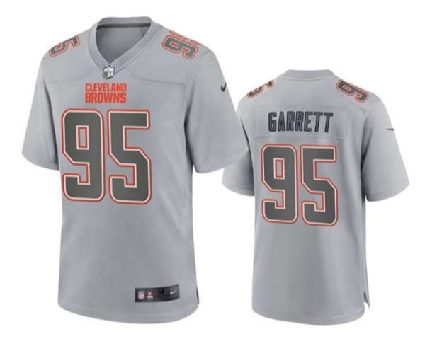 Cleveland Browns 95 Myles Garrett Gray Atmosphere Fashion Stitched Game Jersey 1