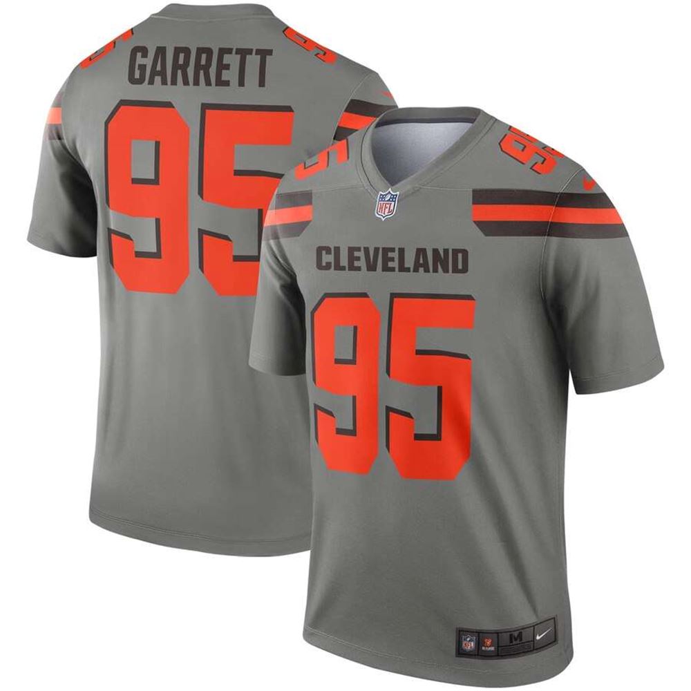 Cleveland Browns #95 Myles Garrett Gray Inverted Legend Jersey