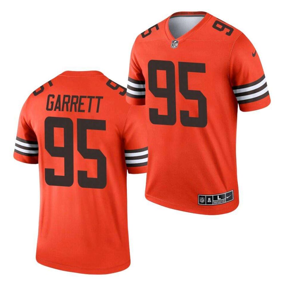 Cleveland Browns #95 Myles Garrett Orange 2021 Inverted Legend Jersey