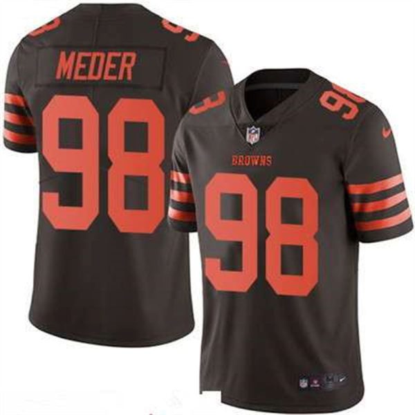 Cleveland Browns 98 Jamie Meder Brown 2016 Color Rush Stitched NFL Nike Limited Jersey 1