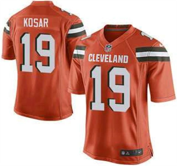 Cleveland Browns Brown 19 Bernie Kosar Orange Retired Player 2015 NFL Nike Elite Jersey 1