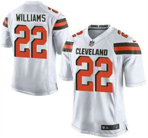 Cleveland Browns Brown 22 Tramon Williams White Road 2015 NFL Nike Elite Jersey 1