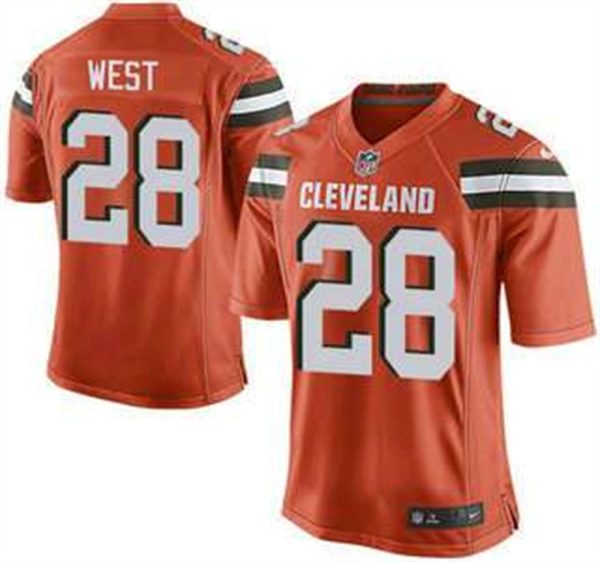 Cleveland Browns Brown 28 Terrance West Orange Alternate 2015 NFL Nike Elite Jersey 1