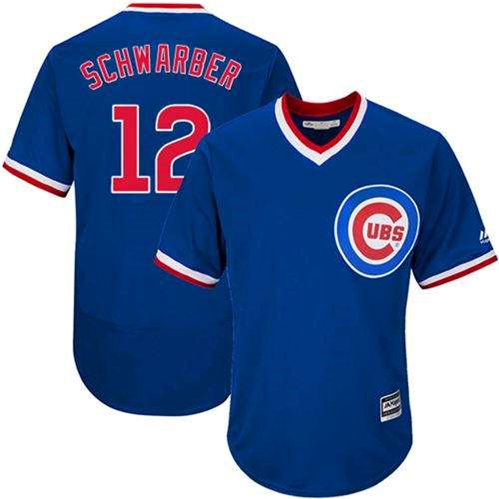 Cubs #12 Kyle Schwarber Blue Flexbase Authentic Collection Cooperstown Stitched MLB Jersey