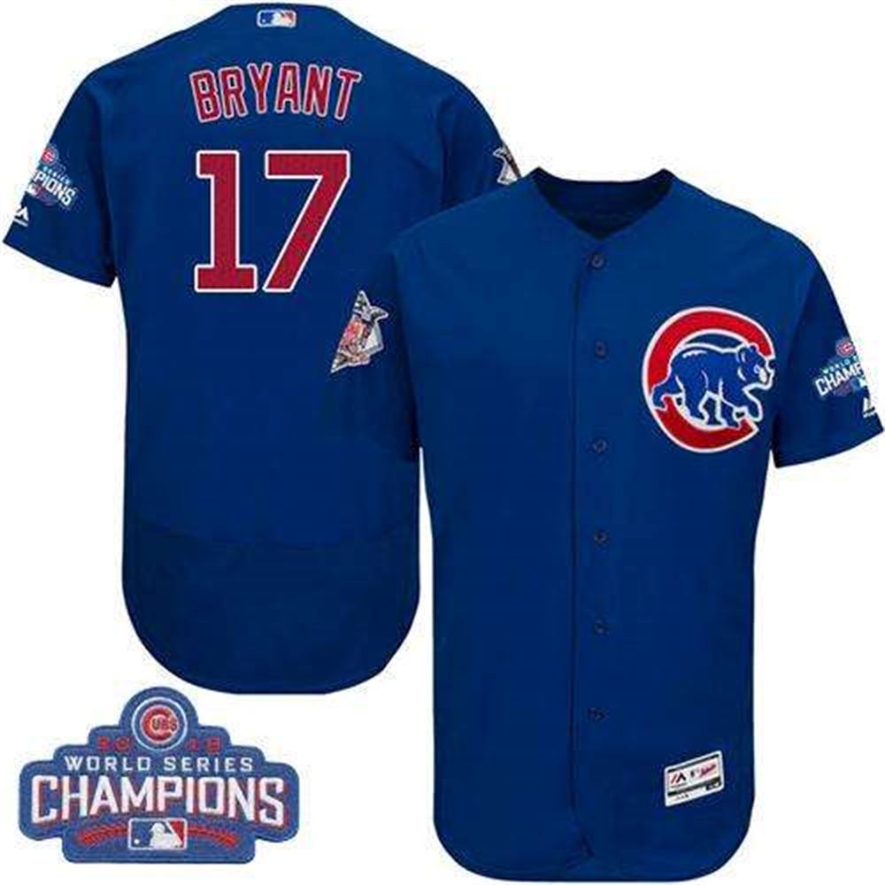 Cubs #17 Kris Bryant Blue Flexbase Authentic Collection 2016 World Series Champions Stitched MLB Jersey
