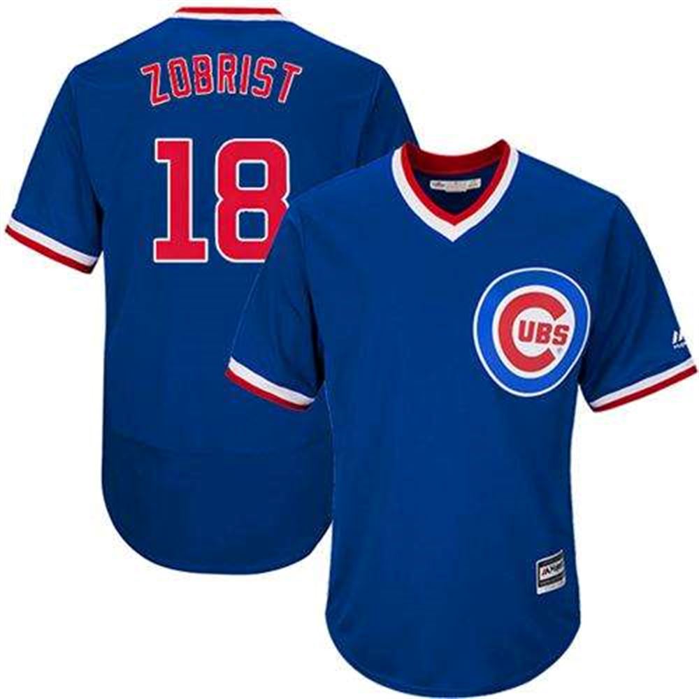 Cubs #18 Ben Zobrist Blue Flexbase Authentic Collection Cooperstown Stitched MLB Jersey