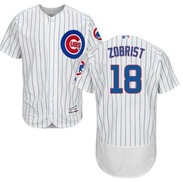 Cubs 18 Ben Zobrist White Flexbase Authentic Collection Stitched MLB Jersey