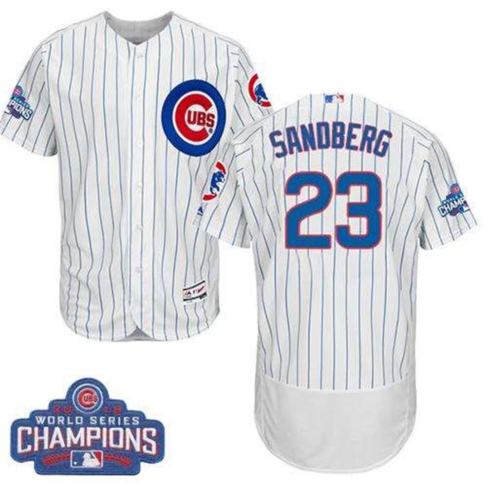 Cubs #23 Ryne Sandberg White Flexbase Authentic Collection 2016 World Series Champions Stitched MLB Jersey