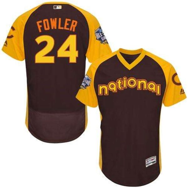 Cubs 24 Dexter Fowler Brown Flexbase Authentic Collection 2016 All Star National League Stitched MLB Jersey