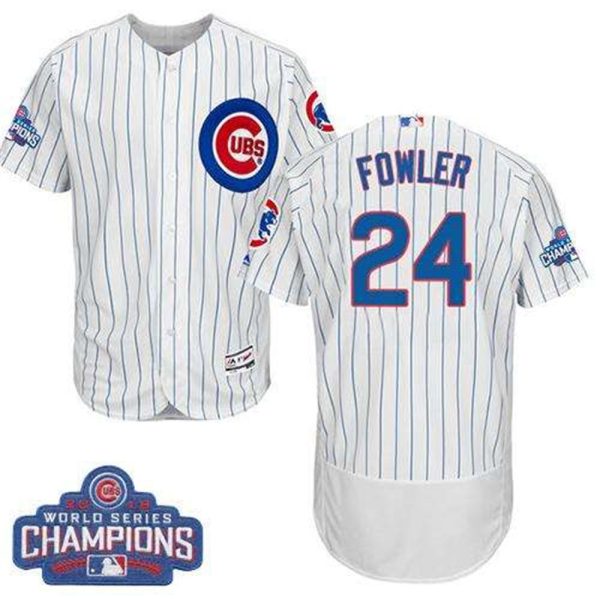 Cubs 24 Dexter Fowler White Flexbase Authentic Collection 2016 World Series Champions Stitched MLB Jersey