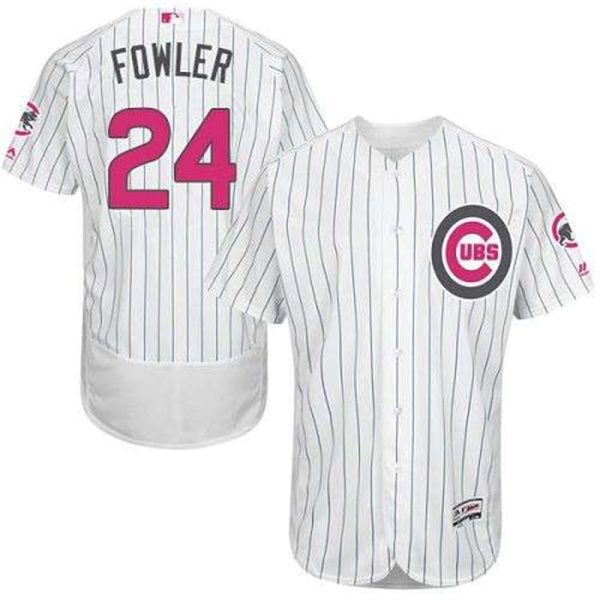 Cubs 24 Dexter Fowler WhiteBlue Strip Flexbase Authentic Collection 2016 Mothers Day Stitched MLB Jersey