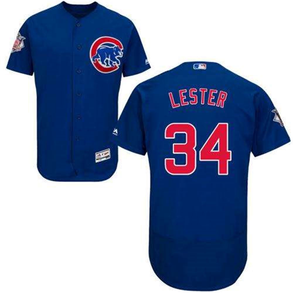 Cubs #34 Jon Lester Blue Flexbase Authentic Collection Stitched MLB Jersey