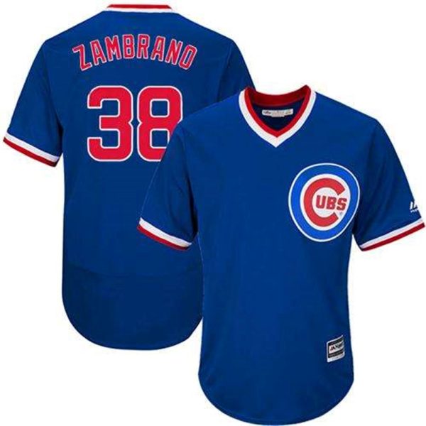 Cubs 38 Carlos Zambrano Blue Flexbase Authentic Collection Cooperstown Stitched MLB Jersey