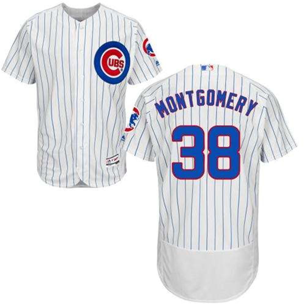 Cubs #38 Mike Montgomery White Flexbase Authentic Collection Stitched MLB Jersey