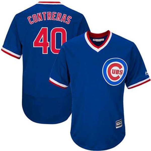 Cubs 40 Willson Contreras Blue Flexbase Authentic Collection Cooperstown Stitched MLB Jersey