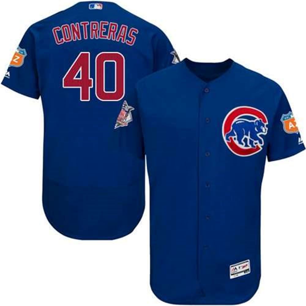 Cubs #40 Willson Contreras Blue Flexbase Authentic Collection Stitched MLB Jersey