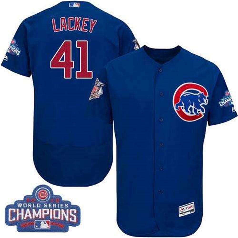 Cubs #41 John Lackey Blue Flexbase Authentic Collection 2016 World Series Champions Stitched MLB Jersey