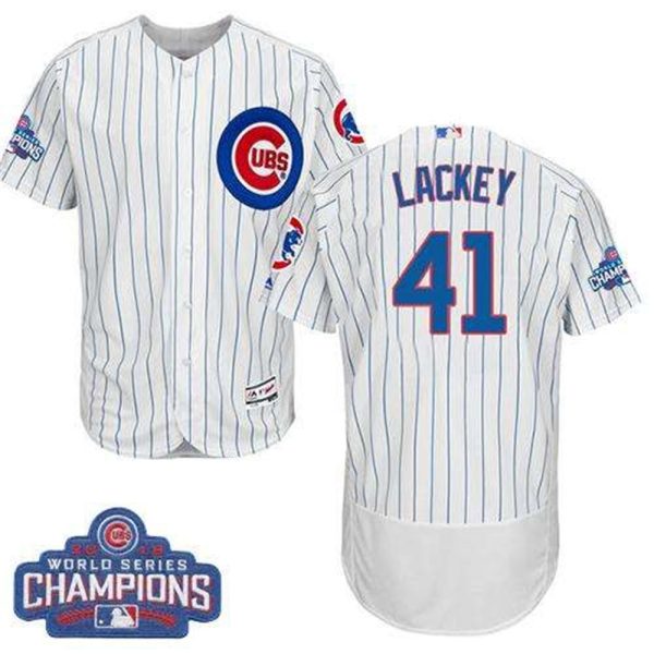 Cubs 41 John Lackey White Flexbase Authentic Collection 2016 World Series Champions Stitched MLB Jersey