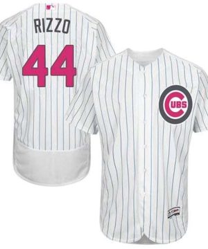 Cubs 44 Anthony Rizzo WhiteBlue Strip Flexbase Authentic Collection 2016 Mothers Day Stitched MLB Jersey