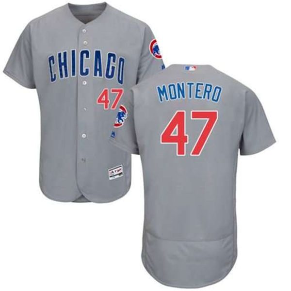 Cubs 47 Miguel Montero Grey Flexbase Authentic Collection Road Stitched MLB Jersey