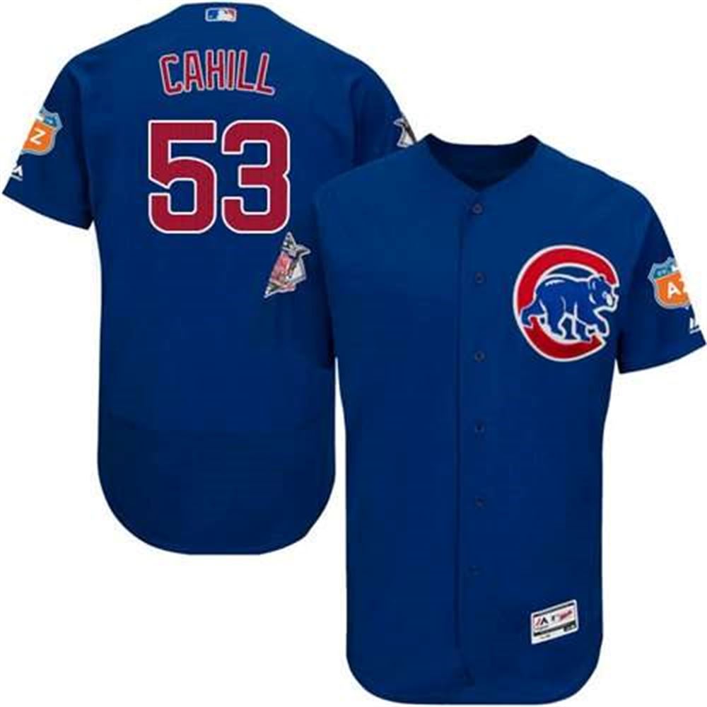 Cubs #53 Trevor Cahill Blue Flexbase Authentic Collection Stitched MLB Jersey