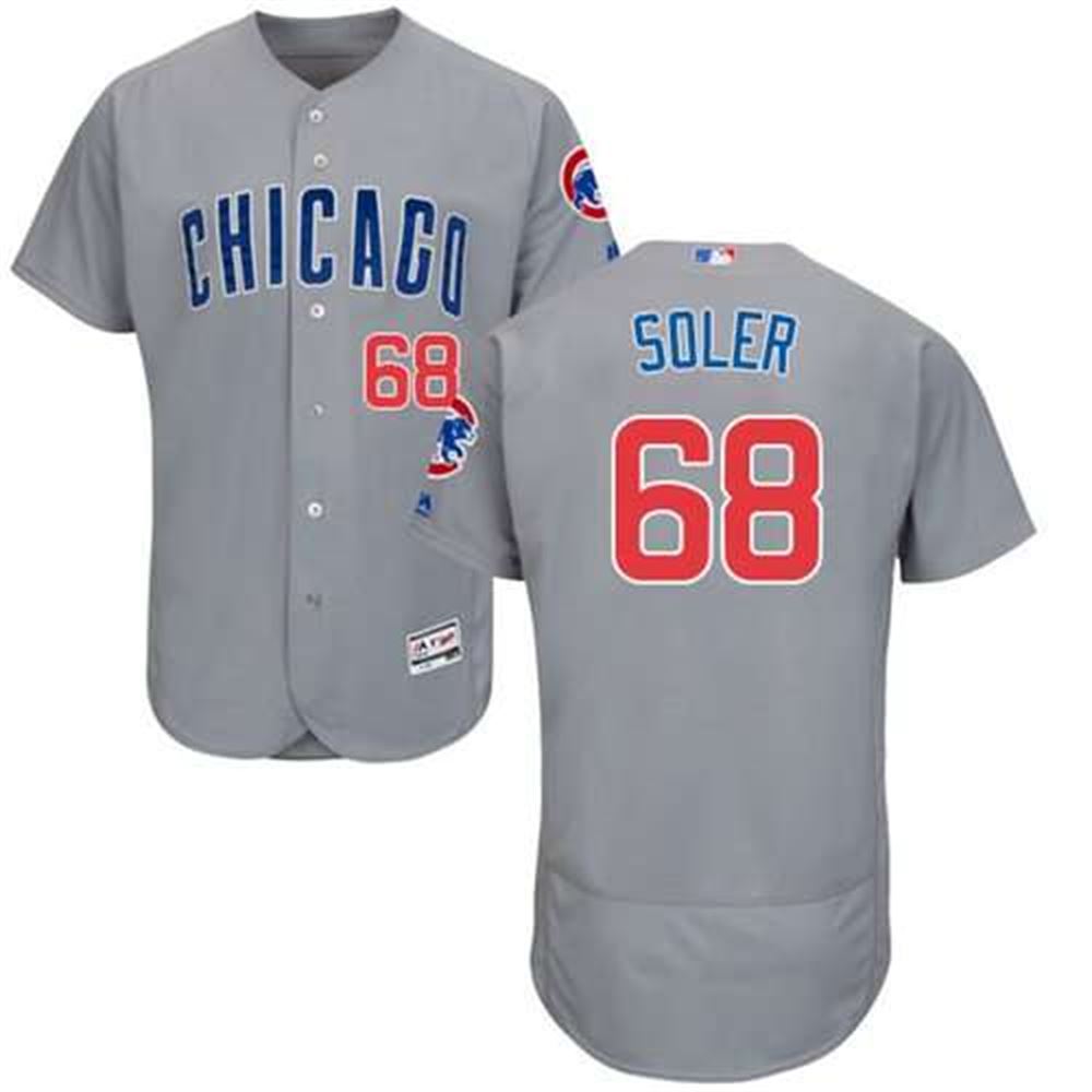 Cubs #68 Jorge Soler Grey Flexbase Authentic Collection Road Stitched MLB Jersey