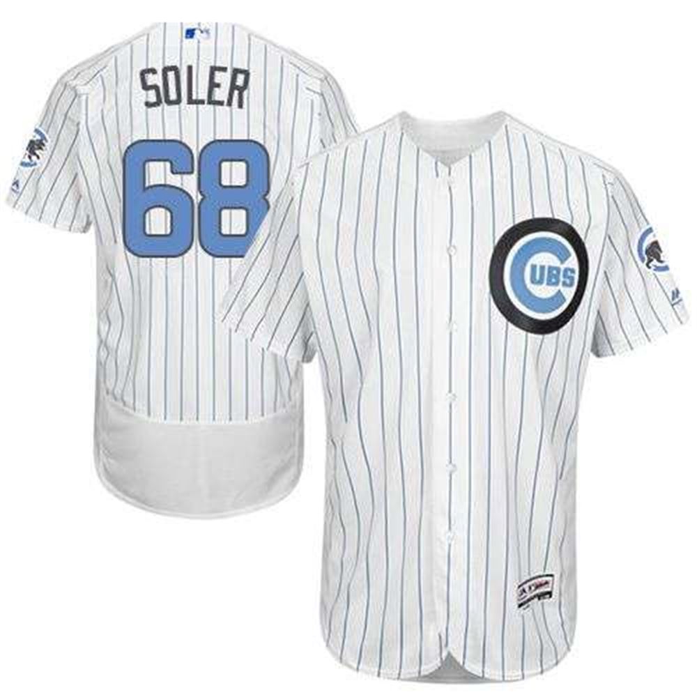 Cubs #68 Jorge Soler White(Blue Strip) Flexbase Authentic Collection 2016 Father's Day Stitched MLB Jersey