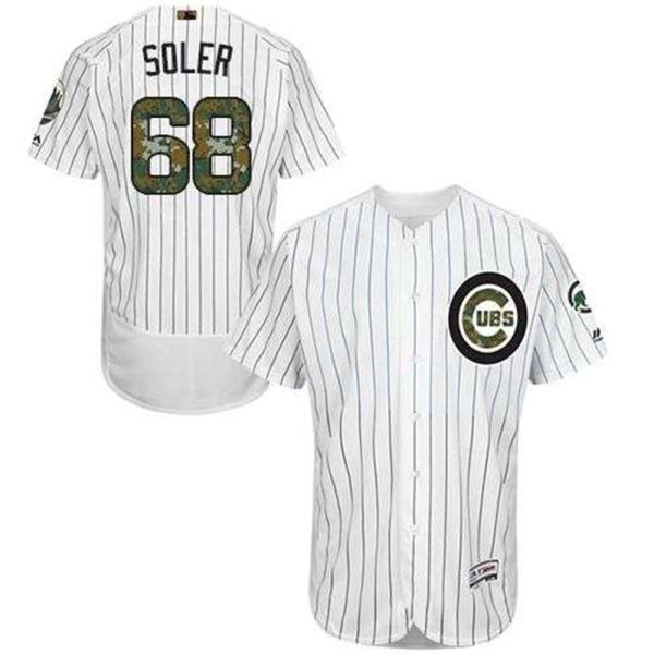 Cubs 68 Jorge Soler WhiteBlue Strip Flexbase Authentic Collection 2016 Memorial Day Stitched MLB Jersey