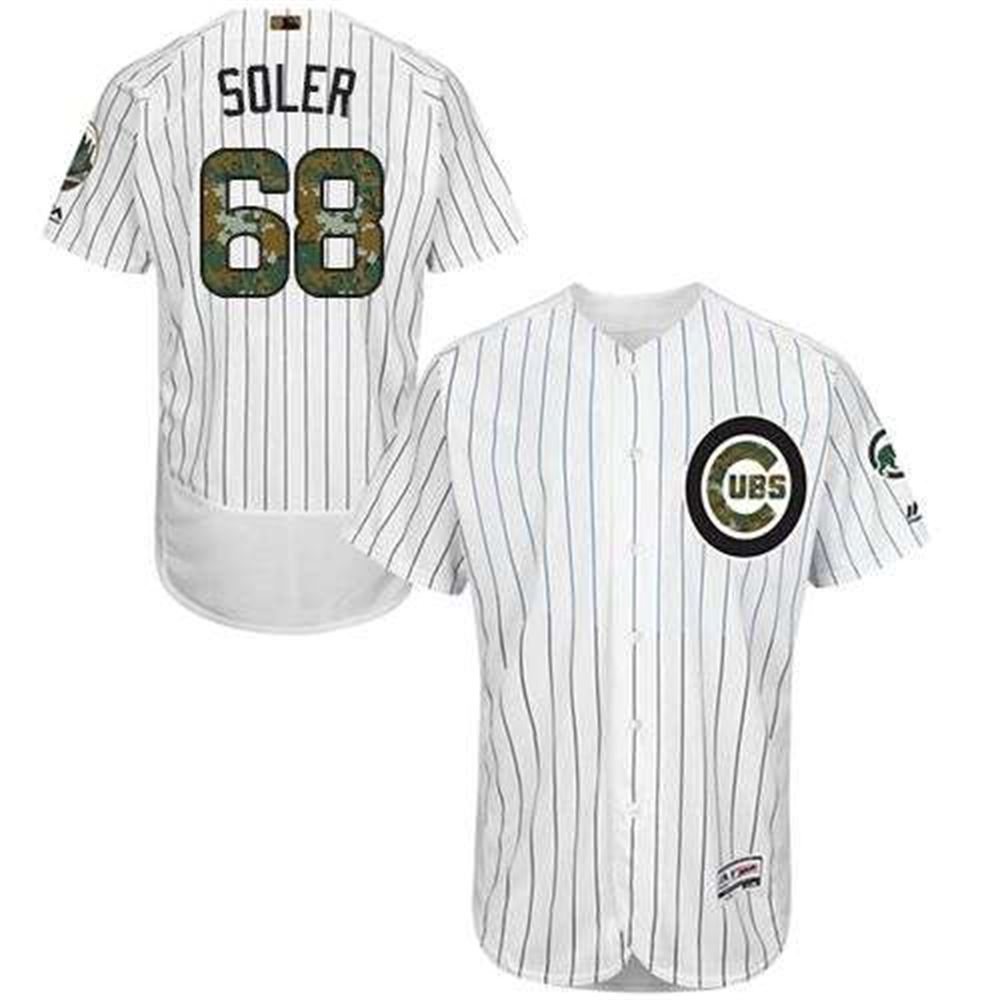 Cubs #68 Jorge Soler White(Blue Strip) Flexbase Authentic Collection 2016 Memorial Day Stitched MLB Jersey