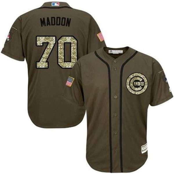 Cubs 70 Joe Maddon Green Salute To Service Stitched MLB Jersey