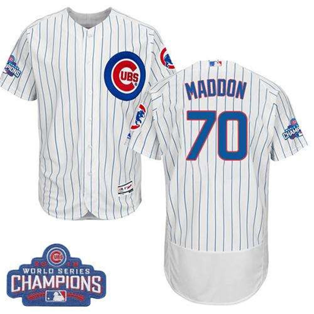 Cubs #70 Joe Maddon White Flexbase Authentic Collection 2016 World Series Champions Stitched MLB Jersey