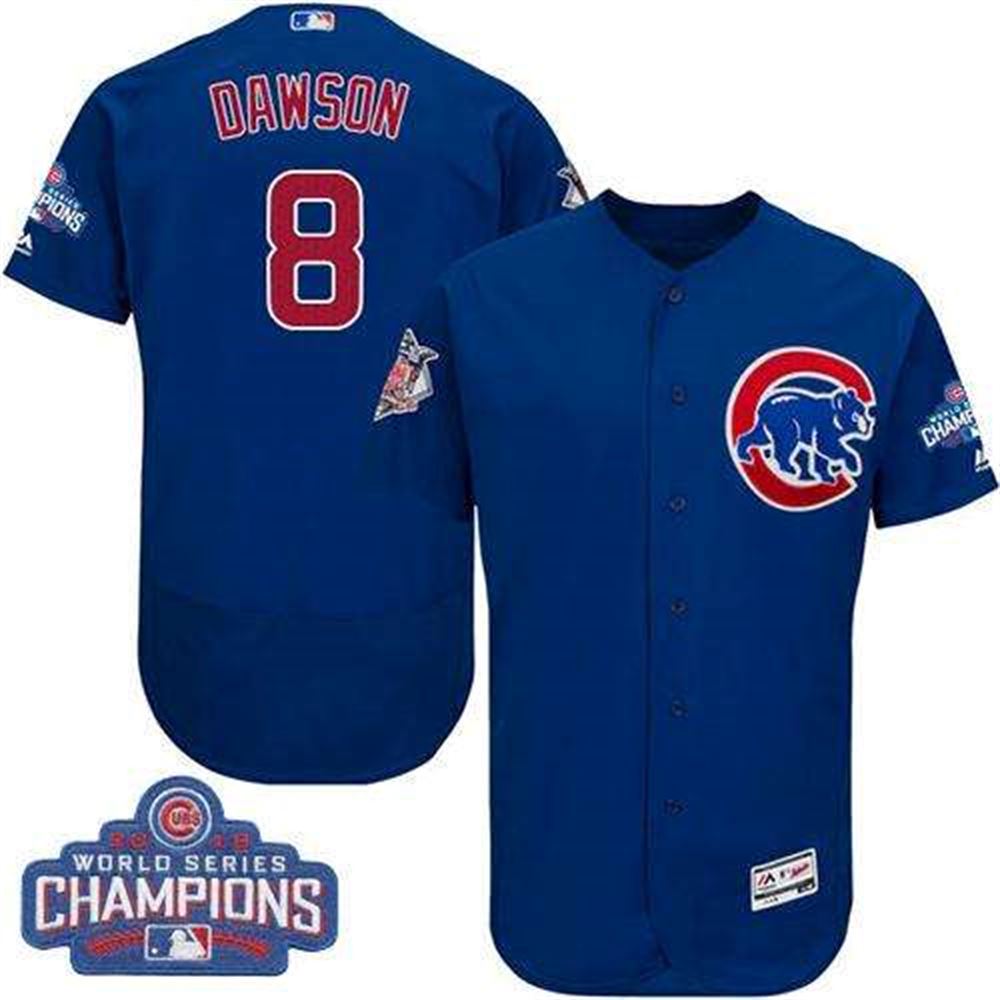Cubs #8 Andre Dawson Blue Flexbase Authentic Collection 2016 World Series Champions Stitched MLB Jersey