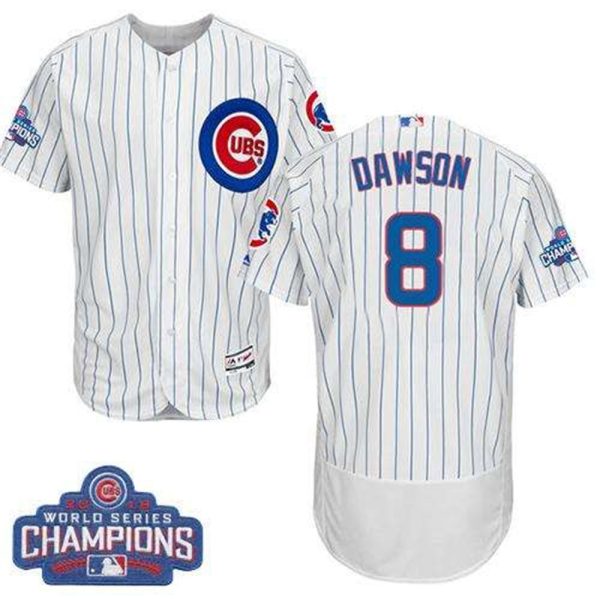 Cubs 8 Andre Dawson White Flexbase Authentic Collection 2016 World Series Champions Stitched MLB Jersey