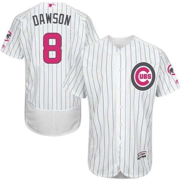 Cubs 8 Andre Dawson WhiteBlue Strip Flexbase Authentic Collection 2016 Mothers Day Stitched MLB Jersey