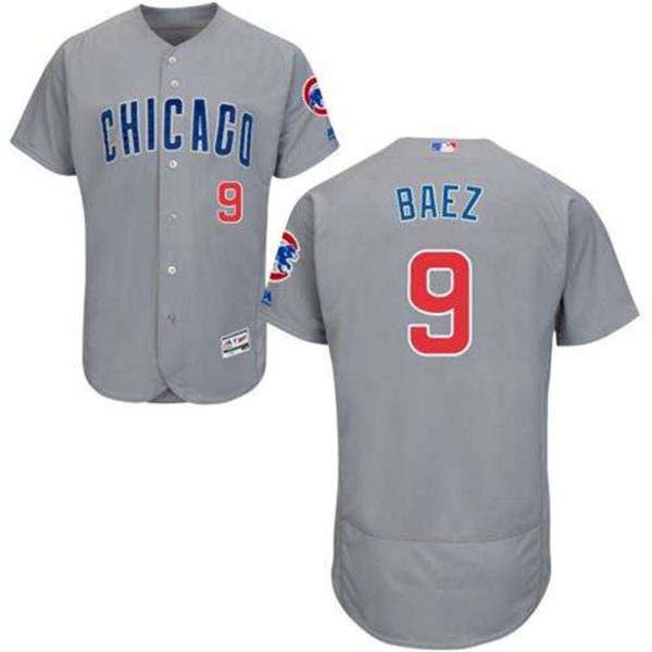 Cubs 9 Javier Baez Grey Flexbase Authentic Collection Road Stitched MLB Jersey