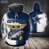 Dallas Cowboys Baby Yoda Hug Logo Football Team 3D Hoodie