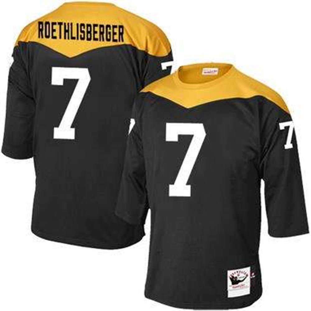 Pittsburgh Steelers #7 Ben Roethlisberger Black 1967 Home Throwback NFL Jersey