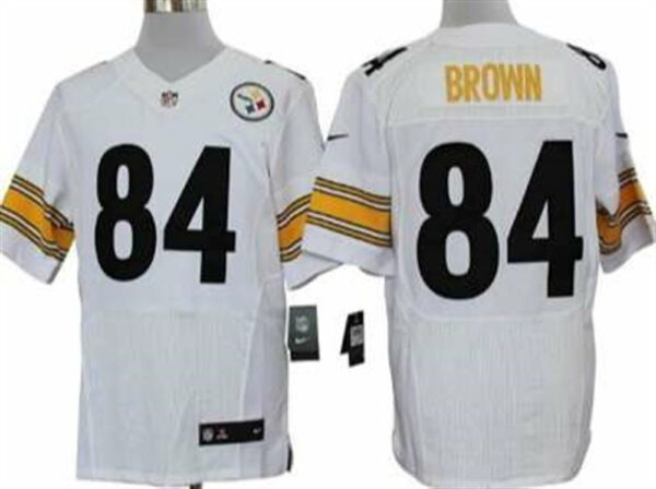 Nike Pittsburgh Steelers 84 Antonio Brown White Elite Jersey