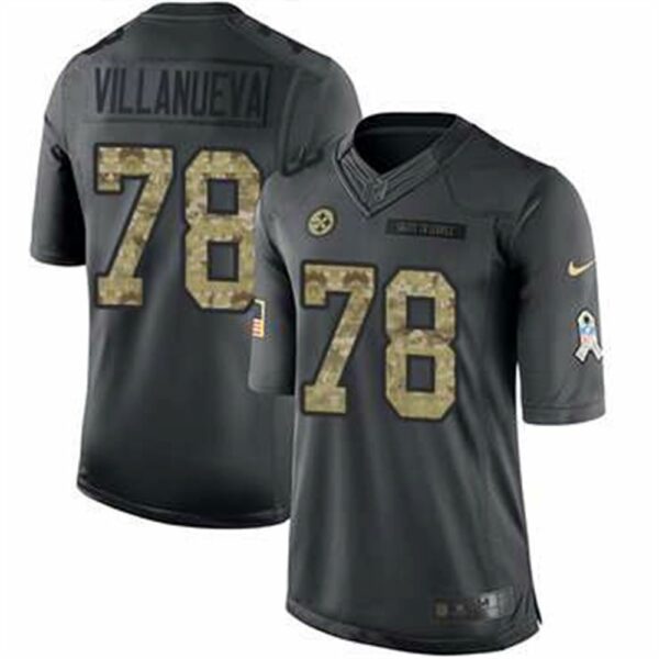 Nike Pittsburgh Steelers 78 Alejandro Villanueva Black Mens Stitched NFL Limited 2016 Salute to Service Jersey