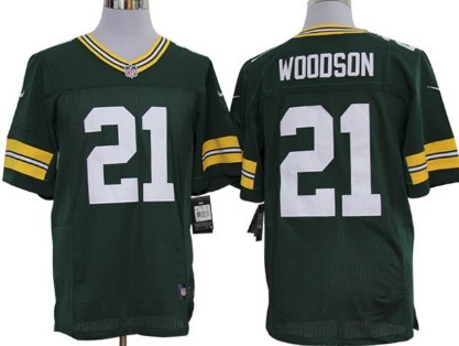 Green Bay Packers 21 Charles Woodson Green Elite Jersey