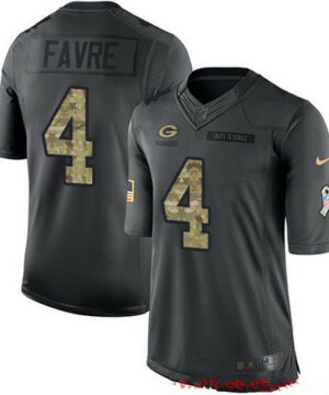 Green Bay Packers 4 Brett Favre Black Anthracite 2016 Salute To Service Stitched NFL Nike Limited Jersey