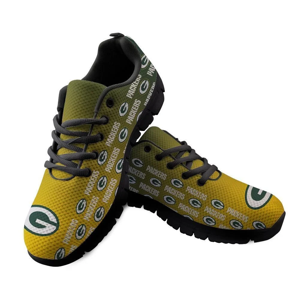 Green Bay Packers Sneakers Repeat Print Logo Low Top Shoessport